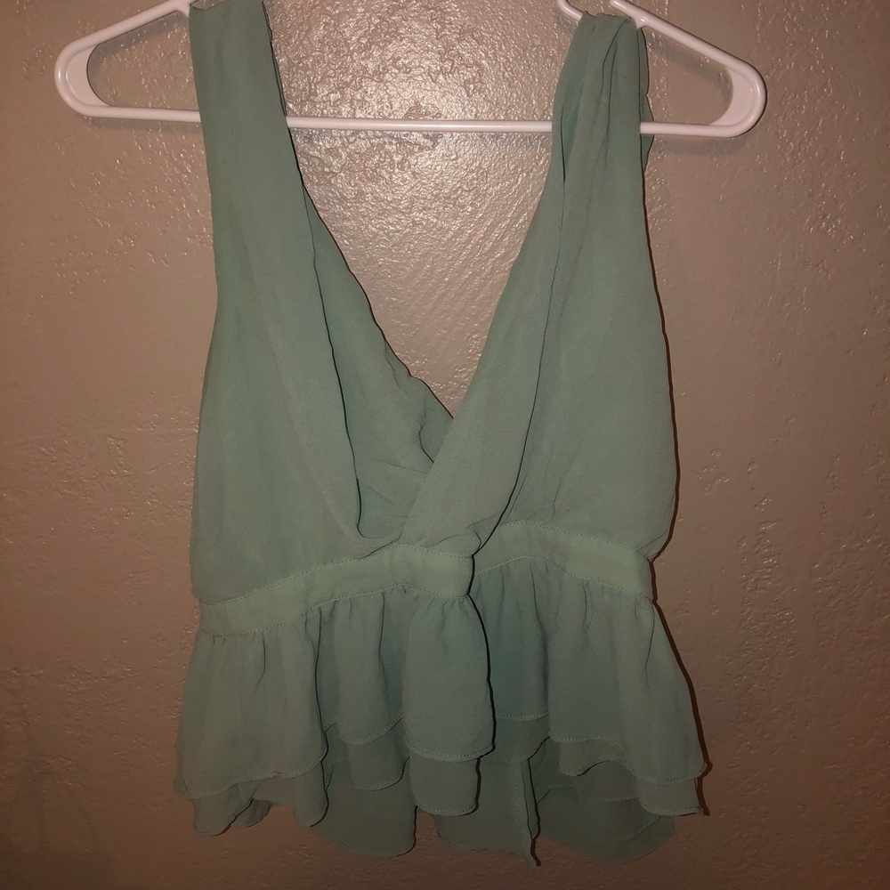 Teal dressy top